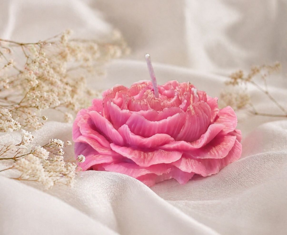Peony Flower Candle