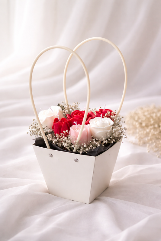 Rose bouquet candle