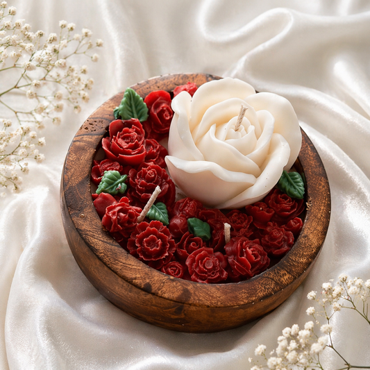 Rose bowl candle