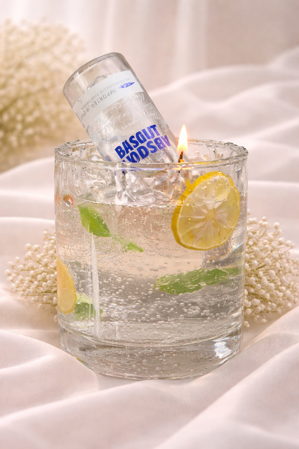 Absolut clear vodka candle
