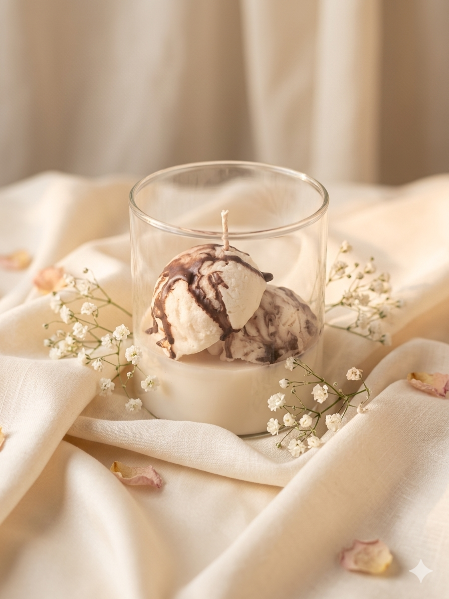 Icecream scoop candle